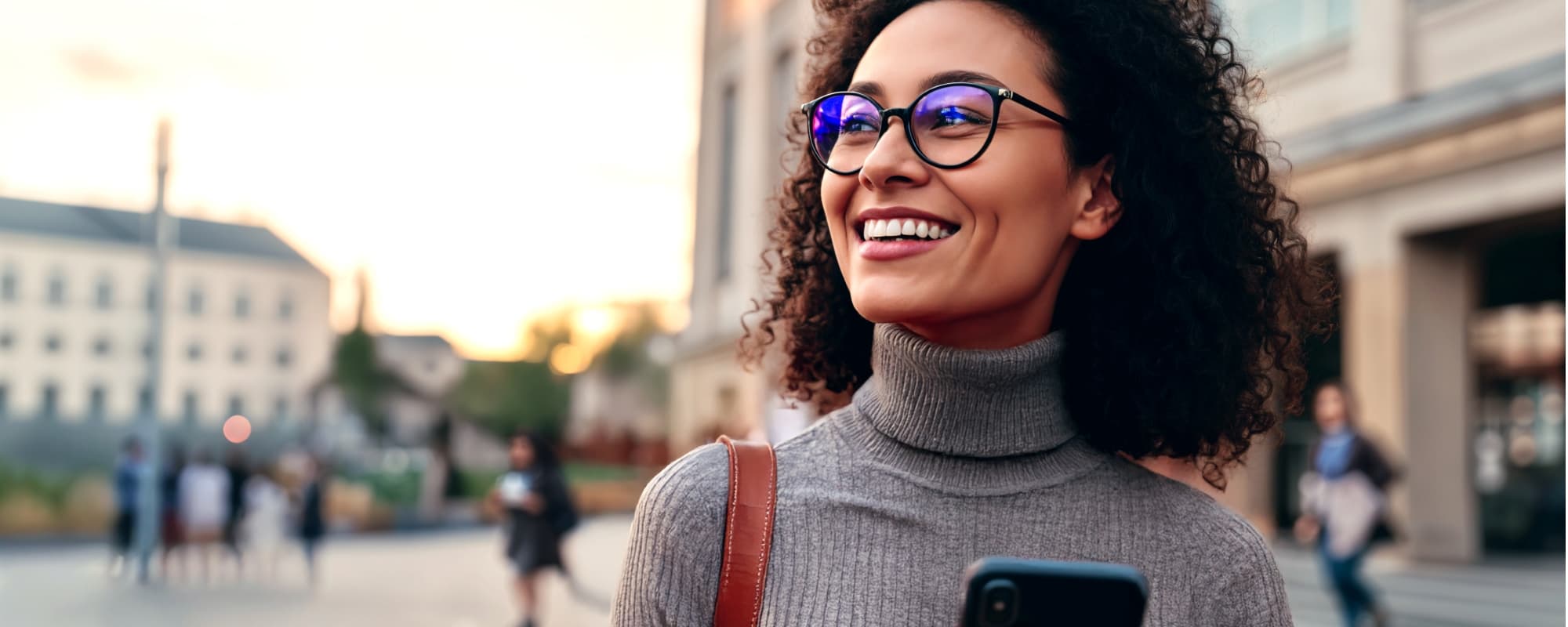 woman in glasses smiling