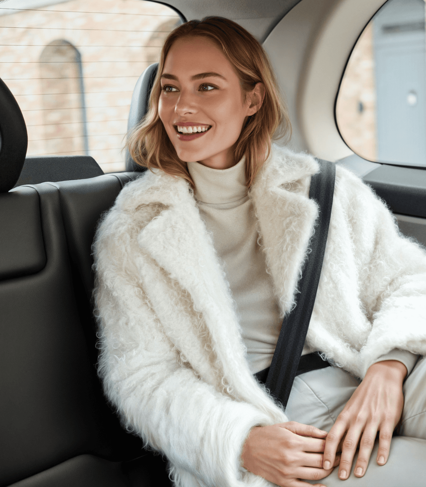 man in front of freenow black cab