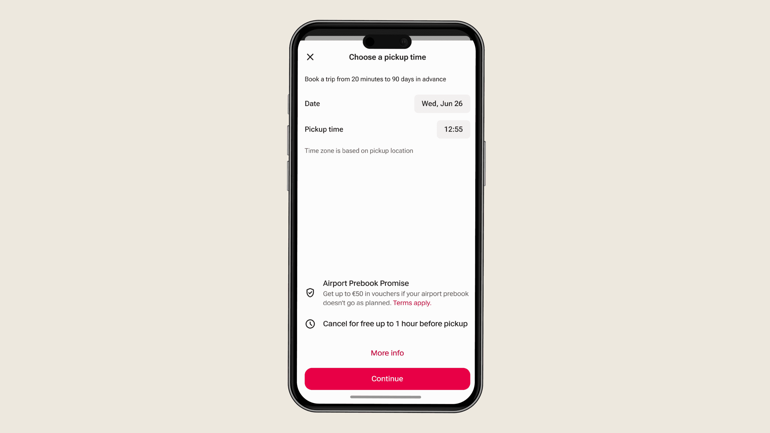 Taksówkarz w czerwonej kurtce w telefonie komórkowym z logo FREENOW z kalendarzem i monetami
